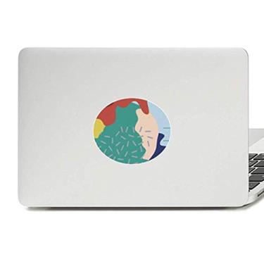 Imagem de Adesivo de notebook colorido abstrato com estampa de arte em vinil e emblema para laptop