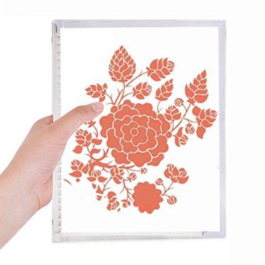 Imagem de Caderno de flores vermelhas com estampa de rosas e folhas soltas para diário recarregável