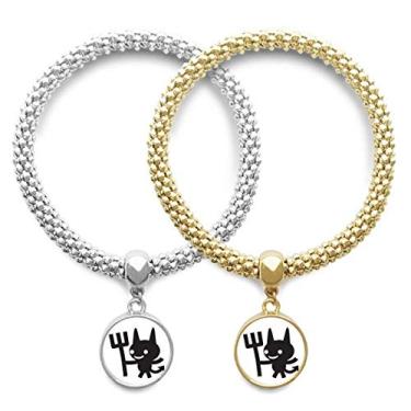 Imagem de DIYthinker Pulseira Devil Happy Fear para amante do Dia das Bruxas, pingente, joia para presente de casal