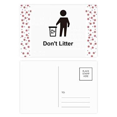 Imagem de Cartão postal Don't Litter Black Symbol Pattern Christmas Flower Celebration, Cartão postal Blessing Mailing