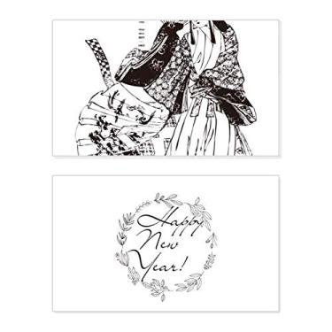 Imagem de Japan Sakura desenho desenho de ano novo festival felicitações cartão Bless mensagem presente