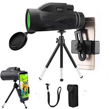 Imagem de Telescópio monocular adulto 80x100 Telescópio monocular de alta ampliação de alto desempenho com suporte para smartphone e tripé, monóculo à prova d'água para observação de pássaros, caminhadas, passeios turísticos, bola de concerto