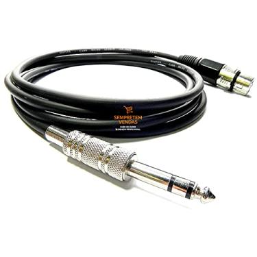 Imagem de Cabo de Áudio Blindado Canon XLR Fêmea P10 Estéreo Profissional 6 Metros