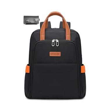 Imagem de CUTBLAJAT Mochila feminina simples, bolsa para laptop de 15,6" (Preto)