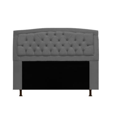 Imagem de Cabeceira Geovana Para Cama Box King 195 cm Suede Cinza - LM DECOR