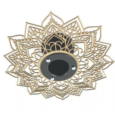 Imagem de Luminária de Madeira - Plafon Mandala - Preto - MDF04