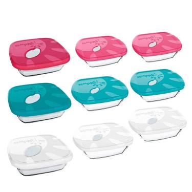 Imagem de Conjunto de Assadeiras Refratárias Sempre 3 Peças - Cores Sortidas