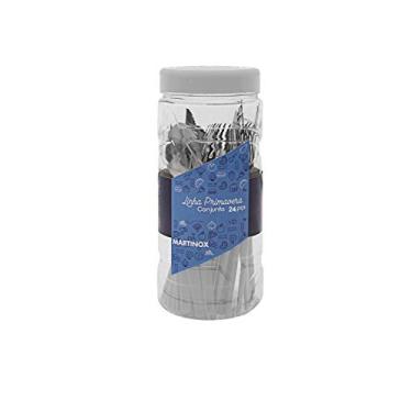 Imagem de Faqueiro 24 Peças com Pote Cabo de Plástico Aço Inox Primavera Branco Martinazzo, Padrão