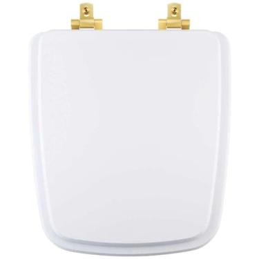 Imagem de Assento Sanitário Mdf Soft Close Boss Branco para Vaso Incepa com Ferragem Dourada