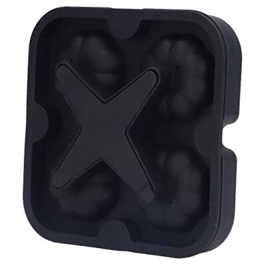 Imagem de Bandeja de Gelo de Silicone, Comida, Bandeja de Cubos de Gelo de Silicone, Forma de Bola de Gelo de Abóbora, Ampla Aplicação, 4 Células, Liberação Fácil, Gelo de Abóbora para