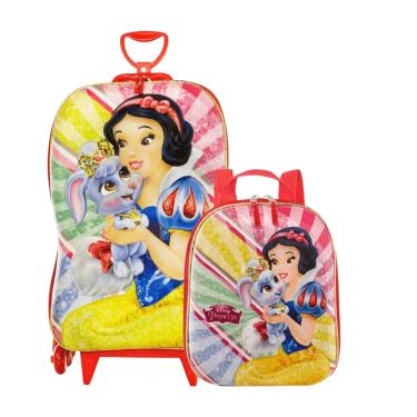 Imagem de Kit Escolar Mala 3D Princesa Branca de Neve com Lancheira