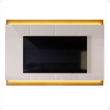 Imagem de Painel Grande Com Led 2.07 TV Até 75 Polegadas Decoração Sala Quarto Marrocos - Lojas RPM (Tauari/Off White Perolizado)