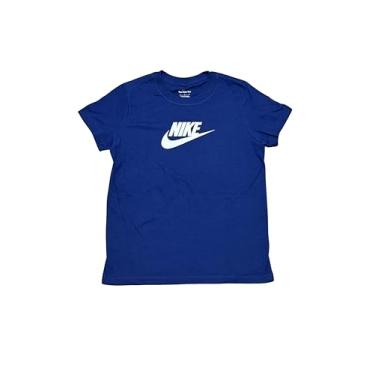 Imagem de Nike Camiseta masculina NSW Futura Icon (crianças pequenas/crianças grandes), Azul-marinho/branco, G