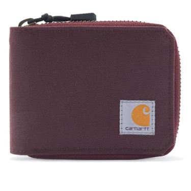 Imagem de Carhartt Carteiras masculinas casuais de lona com zíper duráveis, Vinho, tamanho nico