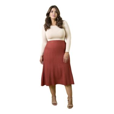 Imagem de Saia Evangelica Midi Gode Tricot Modal Plus Tamanho Grande-Feminino