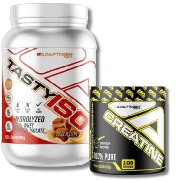 Imagem de Kit Tasty Iso 900g Sabor: Dulche de leche (Doce de Leite) + Creatine (Creatina) 300g - Adaptogen | Whey Protein Isolado | Sem Lactose | Kit Whey + Creatina 300g | Creatina 100% Pure.