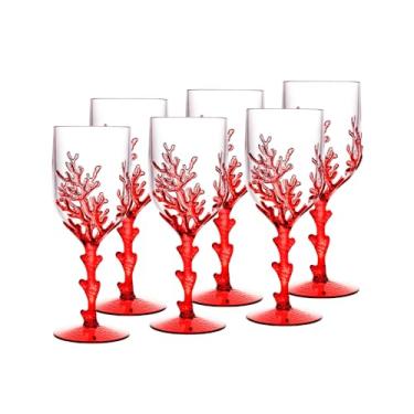Imagem de Conjunto 6 Taças de Acrílico Coral Vermelho 450ml - Wolff