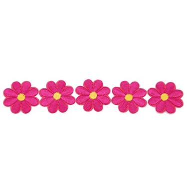 Imagem de LZHIFAN 5 peças de remendos de flores para roupas de decoração DIY, apliques de adesivos adesivos adesivos remendos decorativos, rosa claro