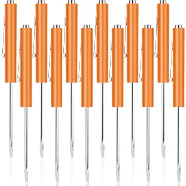 Imagem de 12 peças de chave de fenda de bolso mini tops e chave de fenda magnética de bolso com uma única cabeça de lâmina para mecânico, eletricista (laranja)