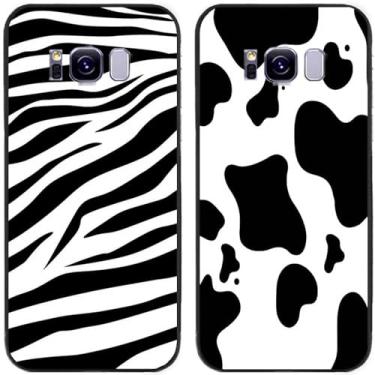 Imagem de 2 peças zebra vaca leite impresso TPU gel silicone capa de telefone traseira para Samsung Galaxy todas as séries (Galaxy S8)