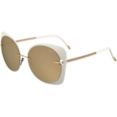 Imagem de Óculos de sol Silhouette Accent Shades 8164 8630 Slm espelhado dourado brilhante 56/17/3 pi, Dourado, 56/17