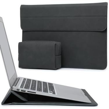 Imagem de HYZUO 13,3-14 Polegadas Capa para Notebook com Suporte para Estojo Recurso para MacBook Pro 14 M3/M2/M1 Pro/Max A2992 A2918 A2779 A2442 2021-2025, MacBook Air 13 2017-2012, Laptop Case, Cinza espacial
