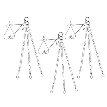 Imagem de 3 Suporte De Parede Arabesco Mão Francesa De Metal Preto Para Pendurar Vaso e Planta Suspenso + 3 Corrente de Metal 44cm