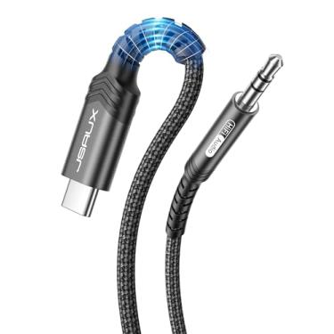 Imagem de JSAUX Cabo USB C para áudio auxiliar de 3,5 mm [3 m], USB tipo C para fone de ouvido estéreo de 3,5 mm compatível com iPhone 16/15Pro Max Plus, iPad Pro, Samsung Galaxy S24 S23 Ultra, preto pixel