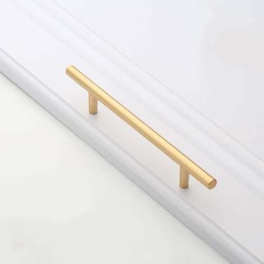 Imagem de Armários de armário alças de armário de cozinha de ouro puxadores de porta de armário de gaveta puxadores de móveis ferragens, 9039,128mm