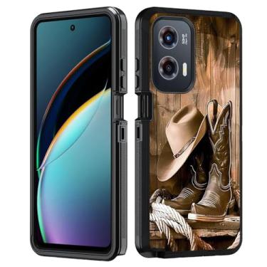 Imagem de FVAENDHIO Capa para Moto G Stylus 5G 2024, resistente 3 em 1, híbrida, de grau militar, à prova de choque, capa protetora contra quedas para Motorola Moto G Stylus 5G 2024, botas e chapéu de cowboy