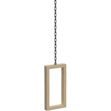 Imagem de Suporte de exibição de roupas com haste de anel de teto de madeira, corrente de ferro forjado, cabide suspenso de teto, prateleira de loja de roupas femininas, janela de loja de varejo, corr