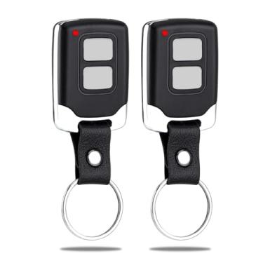 Imagem de Lift Master Chamberlain Craftsman Chaveiro remoto abridor de porta de garagem – pacote com 2, compatível com 371LM, 373LM, 973LM, 971LM, 893Max, 891LM, amarelo, verde, laranja, vermelho, roxo, botão