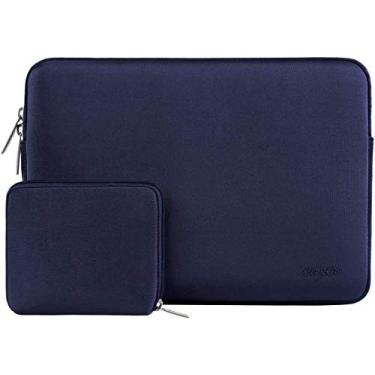 Imagem de MOSISO Bolsa De Manga Compatível Com 2019 Macbook Pro De 16 Touch Bar A2141, 15-15,6 Macbook Pro Retina 2012-2015, Notebook, Capa De Neoprene Repelente À Água Com Estojo Pequeno, Azul Marinho