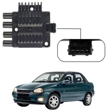 Imagem de Bobina Ignição GM Corsa 1.0 1.4 1.6 C/ Módulo 4 Pinos 1998 - MULTIQUAL