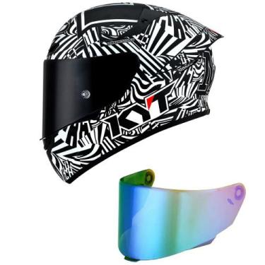 Imagem de Capacete KYT TT Course Espargaro Winter Test 2020 Preto e Branco Fosco