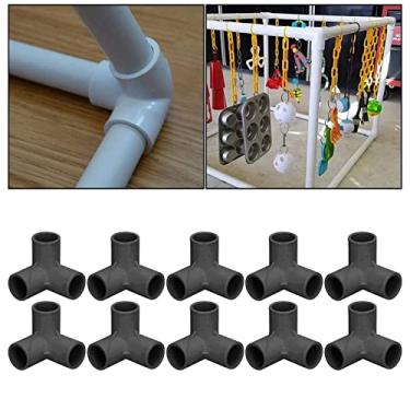 Imagem de 10 Peças 25mm Acessórios para Tubos de 3 Vias PVC Abastecimento de água ângulo Reto Acessórios para Tubos Em T Tridimensionais para Conectar Tubos de água, Móveis, Tubos de (Preto)