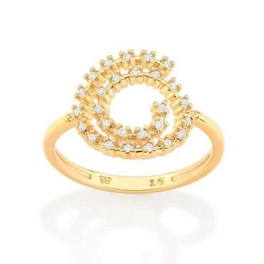 Imagem de Anel banhado ouro 3x 24k 18k e 22k feminino rommanel fino skinny espir