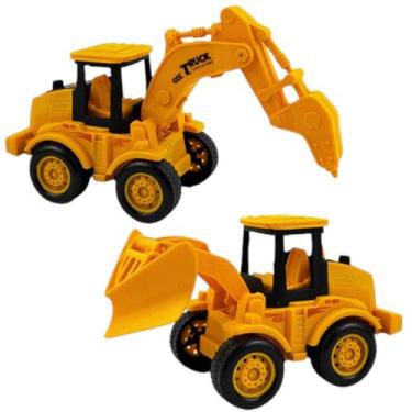 Imagem de Brinquedo Kit 2Tratores Construção Fricção Escavadeira - Company Kids