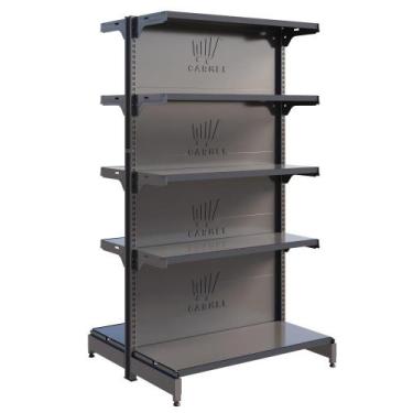 Imagem de Gôndola Fit Centro 1 Inicial 2,02m Bandejas Regulaveis Para Mercados A