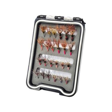 Imagem de MERIGLARE 24Pcs Iscas de pesca com mosca Iscas de pesca Iscas de realistas com ganchos afiados para água doce e salgada para salmão, perca de peixe
