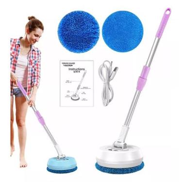 Imagem de Limpador 360 Giratorio Elétrico de Piso Vassoura Redonda Recarregavel 