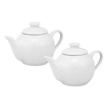 Imagem de Kit 2 mini bule de porcelana 200 ml bulinho de louça pequeno - Loja Bo