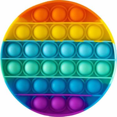 Imagem de Painel de Lona Redondo Pop it Fidget Toy Círculo Arco Íris - Fabrika d