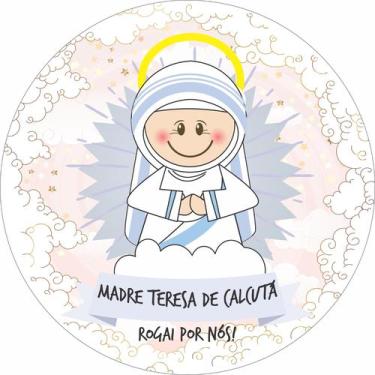 Imagem de Painel de Lona Redondo Santinhos Católicos Santa Madre Teresa de Calcu