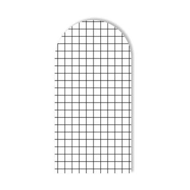 Imagem de Painel Sublimado Vertical Romano Xadrez  Linhas Paralelas Preto e Bran