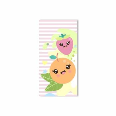 Imagem de Painel Vertical de Tecido Sublimado Frutas Cute Morango e Laranja List
