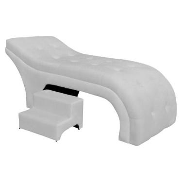 Imagem de Maca Botonê Estética Estofada Suede 70cm - Estopar, Suede Branco
