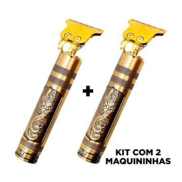 Imagem de 2 Maquininhas Dragon Retro Ultra Afiado Barba Profissional Gold - BIVE