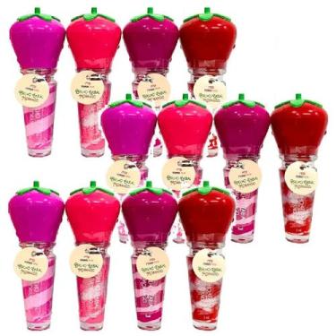 Imagem de Kit 12 Brilho Labial Gloss Infantil Morango Maria Pink