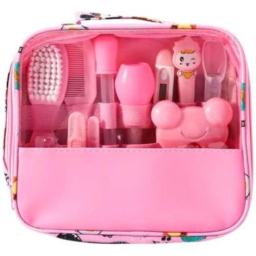Imagem de Kit Necessaire Cuidados Higiene P/ Bebê Termômetro Tesoura Escova 13 P